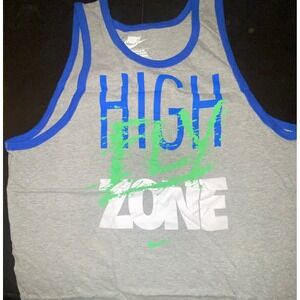 Nike Men's Tank Top Gray Blue Green High Zone Athletic Gym Workout X-Large